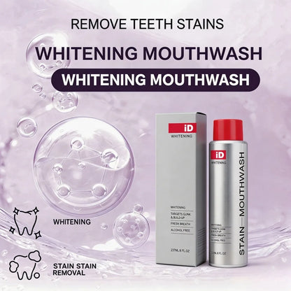 Stain Whitening Mouthwash Usage Close-up