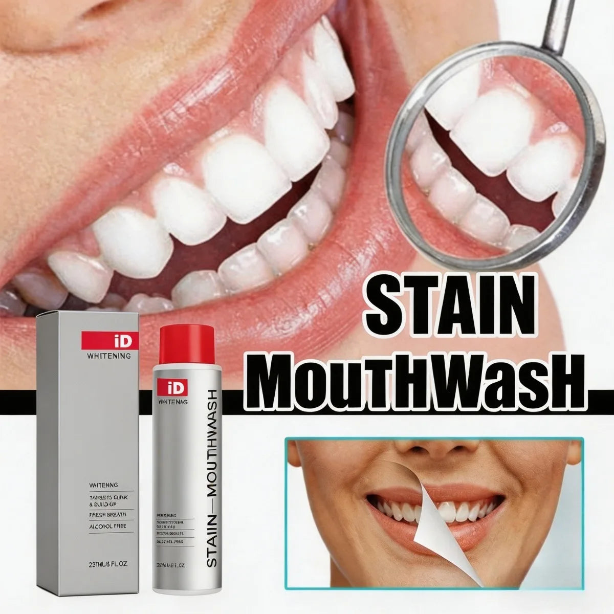 Stain Whitening Mouthwash Packaging Detail